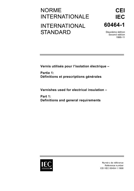 Cover IEC 60464-1:1998